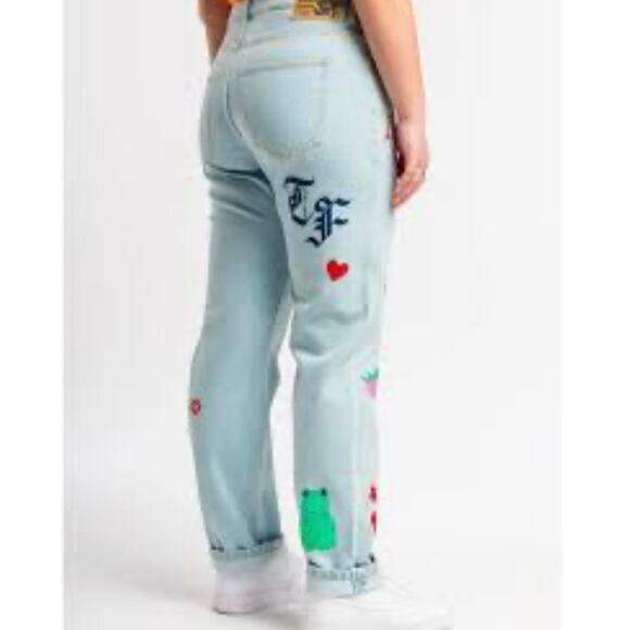 Teddy Fresh Doodle Jeans NWT Sz 26 denim colorful trendy jeans - Picture 3 of 11
